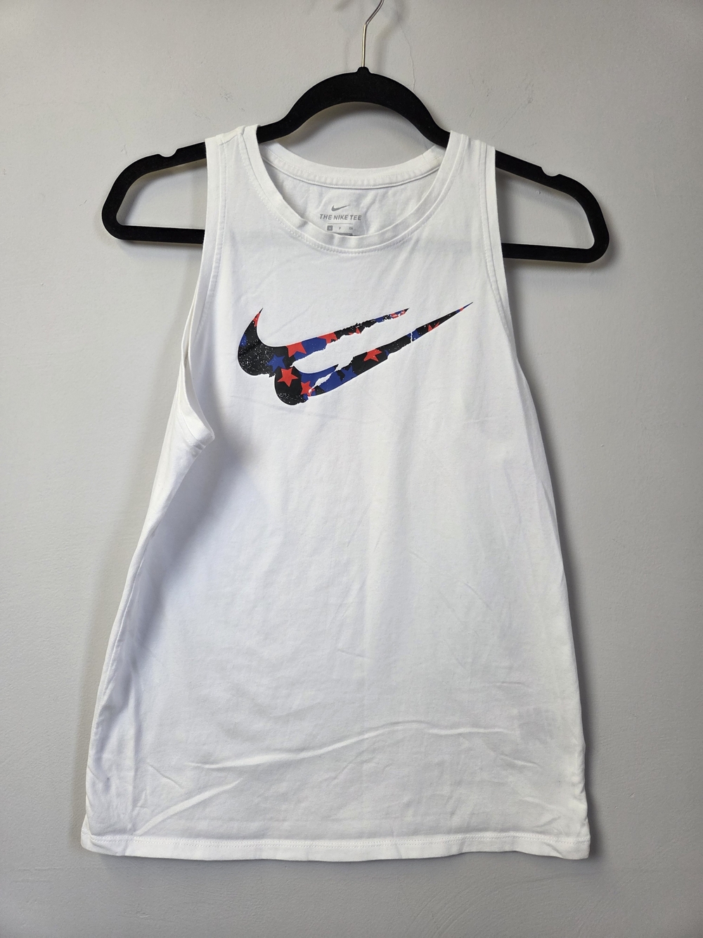 Nike White Tank with Stars Swoosh
